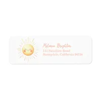 Cute Kids Smiling Watercolor Sun Return Address Label