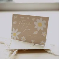 Thank You Card  Beige Daisy