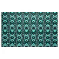 Trendy Teal & Black Op Art Geometric Pattern Fabric