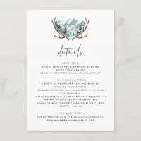 Rustic Antlers Mountain Wedding Details Enclosure Card