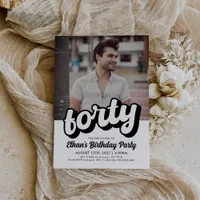 Retro 40th Birthday Invitation | Forty Birthday 