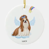 Shih Tzu Angel Dog Personalized Pet Memorial  Ceramic Ornament