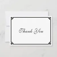 Black Greek Key Border Thank You Card