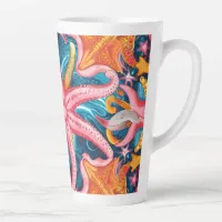 Pink starfish  latte mug