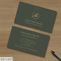 Simple Elegant Olive Green Business Card