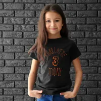 Halloween Birthday Name And Age Girls Orange Black Toddler T-shirt