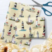 Christmas Lighthouses Nautical Beach Sand Tissue Paper