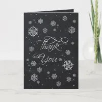 Chalkboard snowflakes Bridal Shower Thank You Card