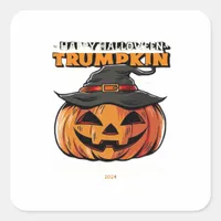 Happy Halloween Trumpkin Classic Square Sticker