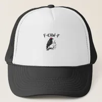 Gothic Crow F-Caw-F Bird Funny Halloween Raven Trucker Hat