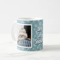 Winter Geometric Snowflakes Personalized Photo Coffee Mug