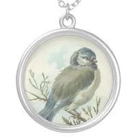 Vintage Blue Bird Silver Plated Necklace