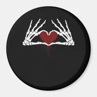 To Death  - Skeleton Heart Hands Magnet