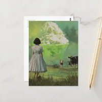 Surreal Yummy Lime Desert in the Dairy Pasture  Postcard