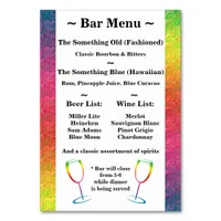 [Rainbow Crinkle Wedding] Heart Bar Menu Green Table Number