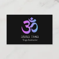 *~*  So Elegant Modern Yoga Instructor Om Symbol Business Card