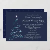 Blue Silver Festive Corporate holiday party Invitation