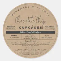 Rustic Homemade Bakery Cottage Food Law Label