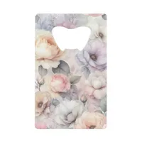 Elegant Rose Blossoms Credit Card Bottle Opener