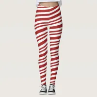 Christmas Candy Cane Holiday Leggings