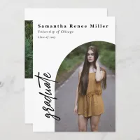 Simple Script Modern Arch 2 Photo Graduation   Invitation