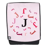 Backpack - Jumbled Letters in Reds and Pinks