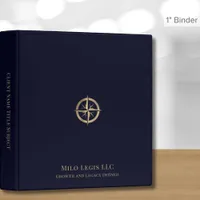 Navy Blue Gold Business Binder Custom Logo