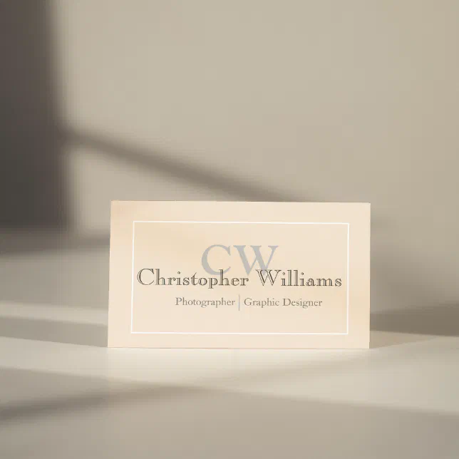 Professional Beige Minimalist Business Card