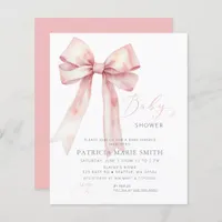 Budget Coquette Pink Bow Girl Baby Shower