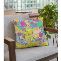 Relax colorful doodle style mindfulness cushion