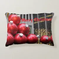 Huge Christmas Ball Ornaments in NYC Accent Pillow