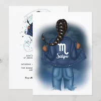 African American Scorpio Sign Birthday Party Invitation
