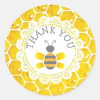 Baby Shower Honeybee Thank You Honeycomb Stickers