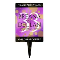 Elegant 33rd Amethyst Wedding Anniversary Cake Topper