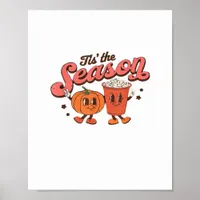Tis The Season Retro Halloween Fall Party Vintage  Poster