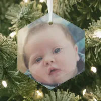 Personalized Baby Photo   Glass Ornament