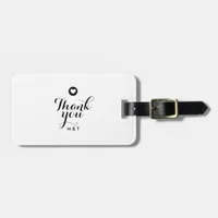 Minimalistic Script Thank You Wedding Gift Travel Luggage Tag