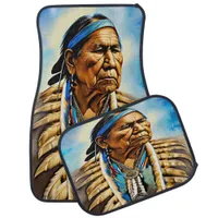 Native Indian Elder Showcasing Traditional Attire Car Floor Mat