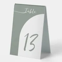 Sage Green Arch Wedding Table Number Tent Table Tent Sign