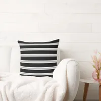 Gray, Black and White Modern  Throw Pillow