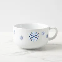 Soup Mug - Blue Snowflakes