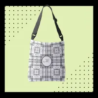 Black and White Geometric Squares Shoulder or Crossbody Bag