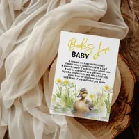 Cute Watercolor Duck Books for Baby Shower Invitation