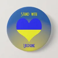 Stand with Ukraine anti-war protest Ukrainian flag Button