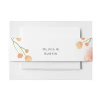 Tropical Peach Flowers Wedding  Invitation Belly Band