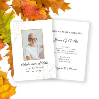 Fall Oak Leaves Celebration of Life Invitation