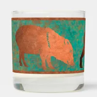 Southwest Fun Javelina Family Copper Teal Scented Candle