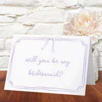 Handwritten Coquette Bow Bridesmaid Proposal Card