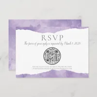 QR Code Lavender Watercolor Wedding RSVP