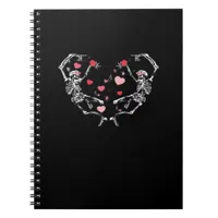Skeleton Dancing Heart Valentines Day Gift Skull Notebook